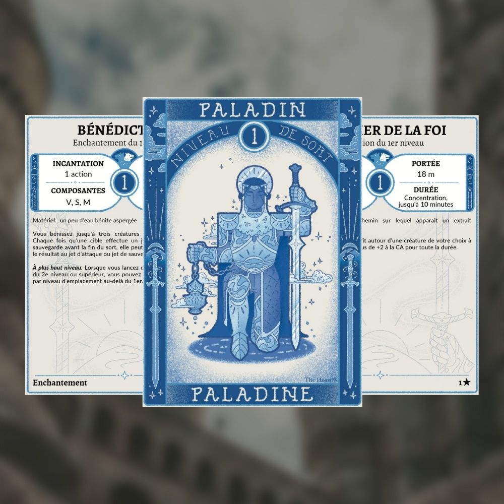 Cartes de sorts D&D 5e imprimables : Paladin / Paladine