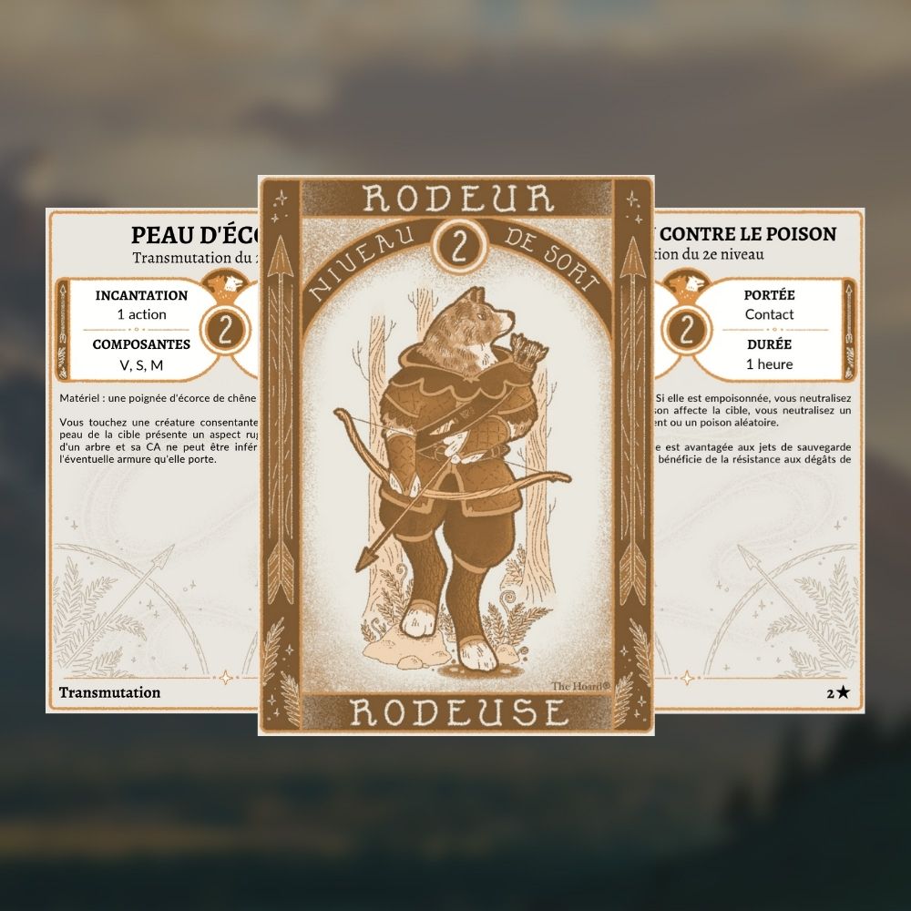 Cartes de sorts D&D 5e imprimables : Rôdeur / Rôdeuse