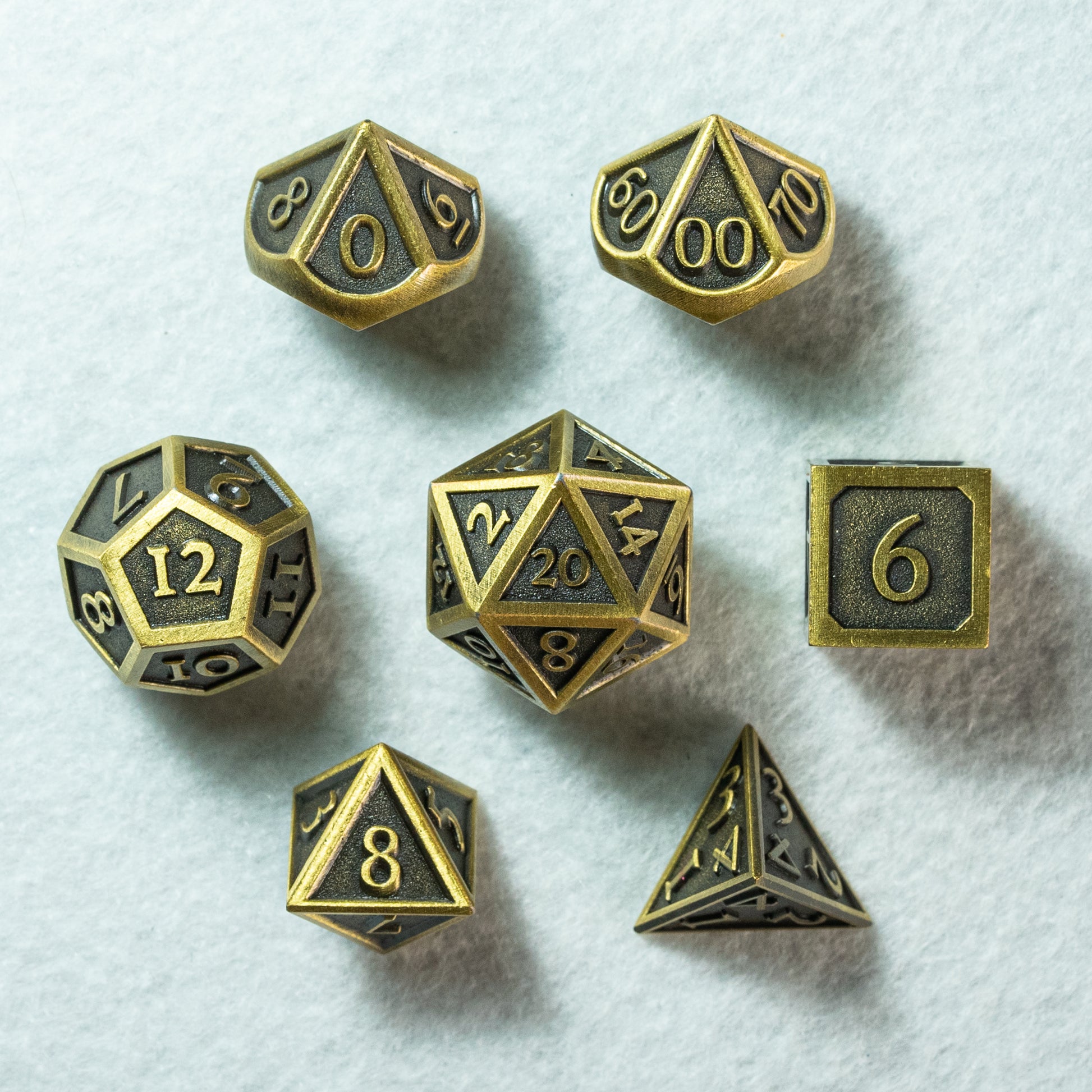 Photo de tous les dés de Nickel / Or Antique