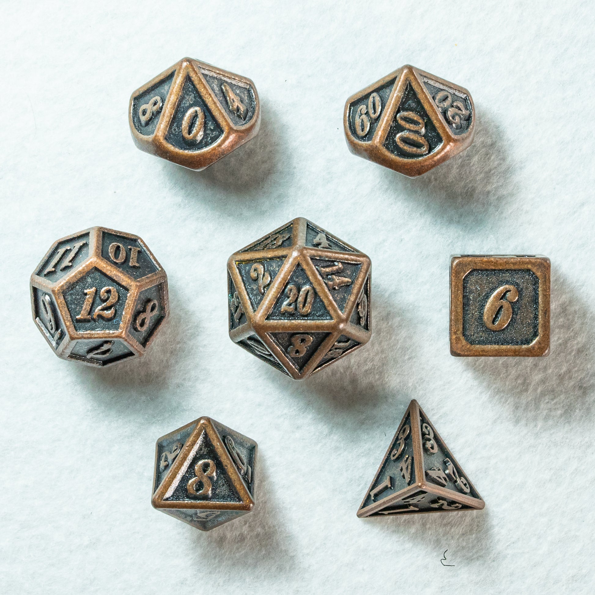 Photo de tous les dés de Cuivre Antique