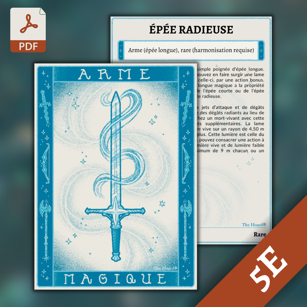 Cartes d'objets magiques D&D 5e imprimables
