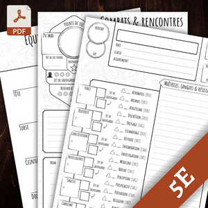 Journal de personnage D&D 5e imprimable