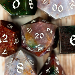 Riten von Arakaan | Indisches Achat-Rollenspiel-Würfelset