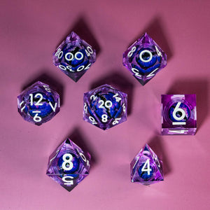 Dragon d'Améthyste | Set de dés JDR à cœur liquide