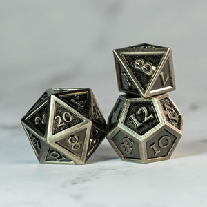 Nickel Antique | Set de dés JDR en métal