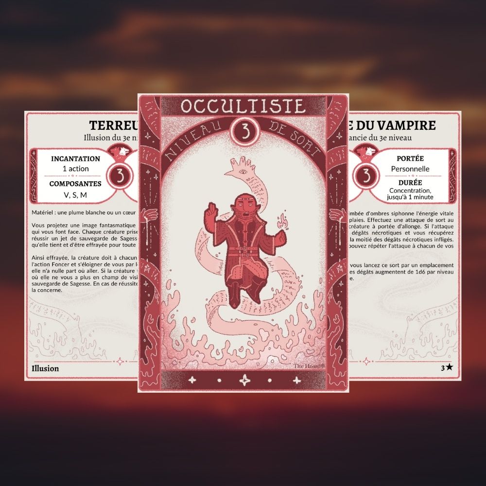 Cartes de sorts D&D 5e imprimables : Occultiste