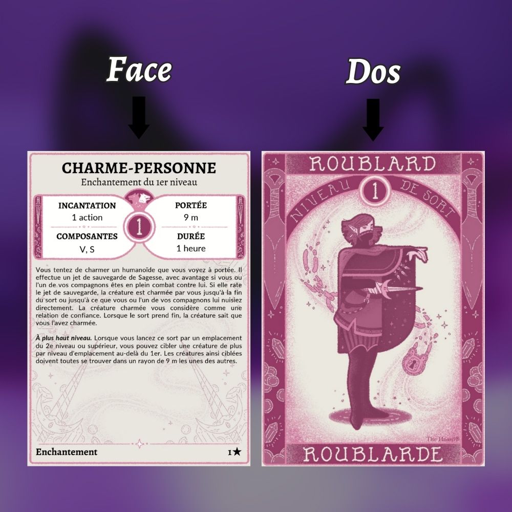 Halfeline Roublarde Cartes de sorts D&D 5e imprimables : Roublard / Roublarde