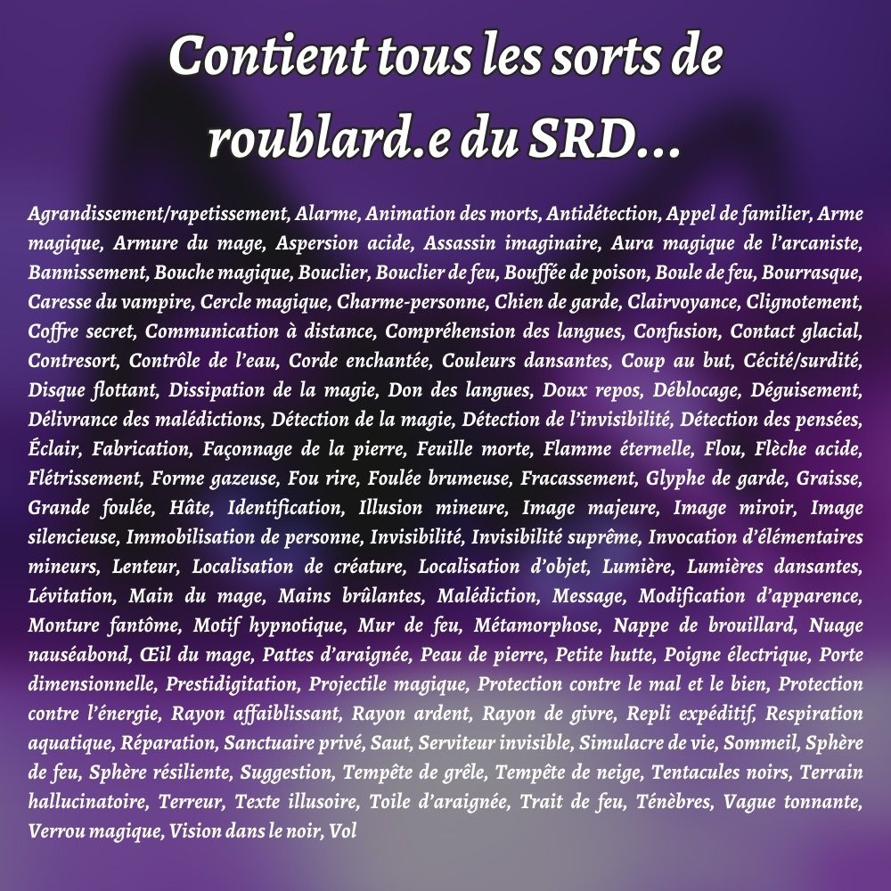Halfeline Roublarde Cartes de sorts D&D 5e imprimables : Roublard / Roublarde
