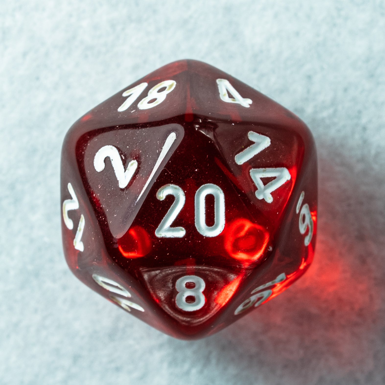 Dave's Dice Translucent Red RPG Dice Set - 7 Polyhedral + 3d6 (10 Dice) With Bag